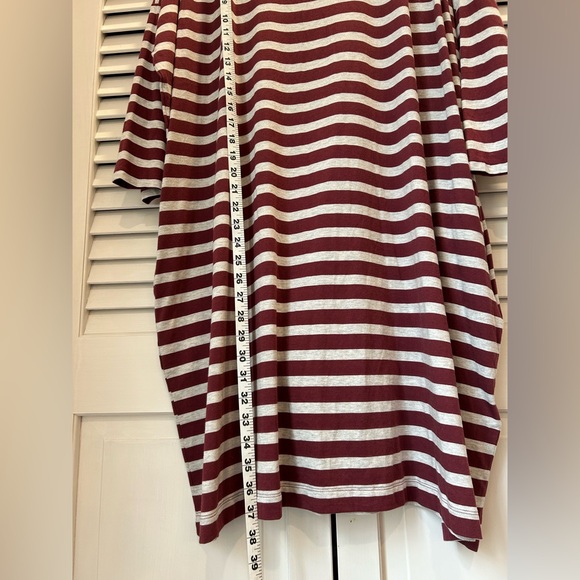 GAP Burgundy and Light Gray Striped Tee Dress NWT - Picture 5 of 6